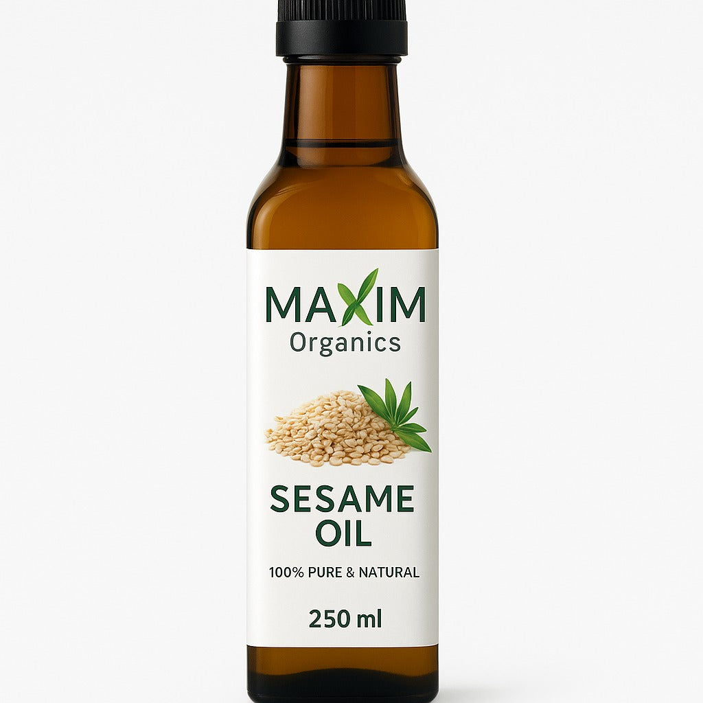 Maxim Organics Sesame Oil – 100% Pure & Natural Cold-Pressed (250ml)